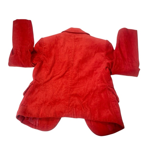 MNG by Mango Red Corduroy Blazer Women’s Size 4 Hook Closure Lined Jacket - Picture 4 of 10